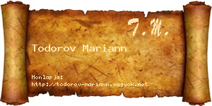 Todorov Mariann névjegykártya