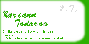 mariann todorov business card